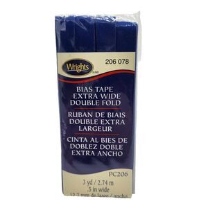 Wrights Extra Wide Double Fold Bias Tape PC206-078 Yale Blue 1/2" Wide 3 Yds NEW